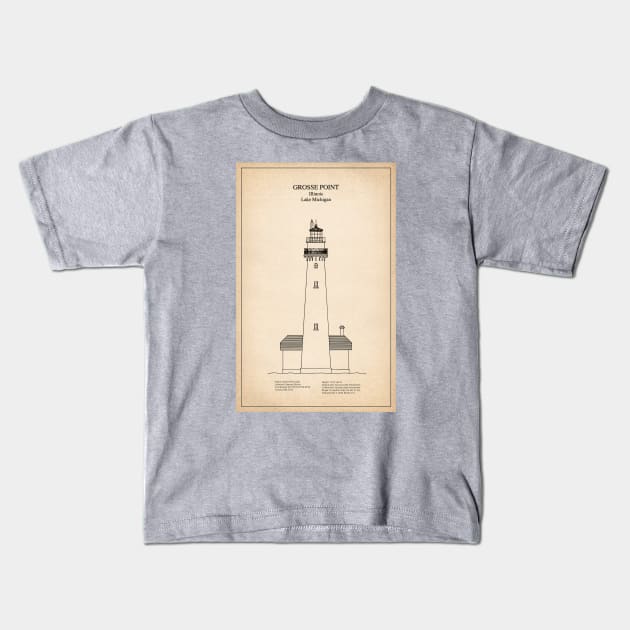 Grosse Point Lighthouse - Illinois - SD Kids T-Shirt by SPJE Illustration Photography